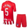 Conjunto (Camiseta+Pantalón Corto) Atlético Madrid R. De Paul 5 Primera Equipación 23-24 - Niño